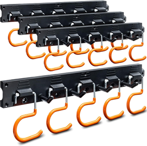 Easy Installation Garden Storage Wall Mount Rack Garage Tool Organizer for Rake Shovel with Hook