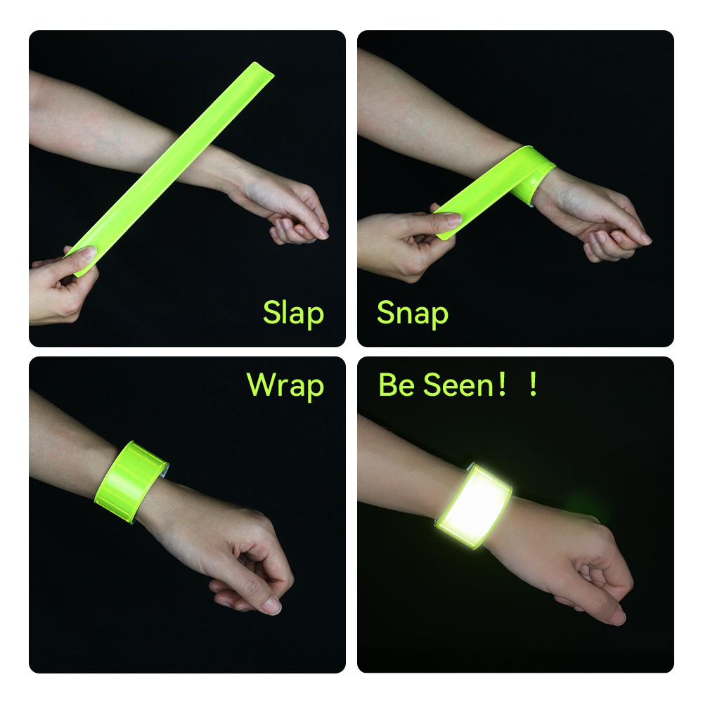 10 Pack Outdoor Night Running Adjustable PVC Reflective Slap Armband 