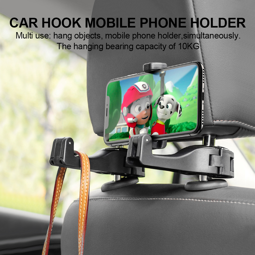 Back Seat Headrest Hook And Phone Holder 