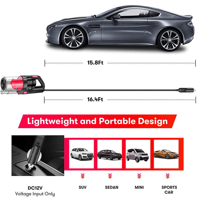 Amazon New Releases 120W/7500Pa High Power Portable Car Vacuum Cleaner For Car Interior Cleaning
