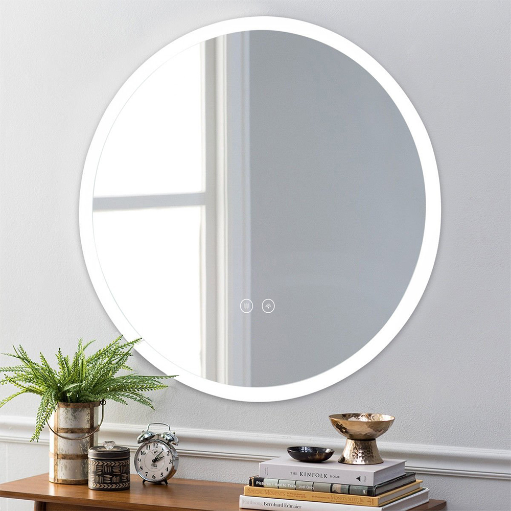 Wall Mounted Round Mirror with Lights