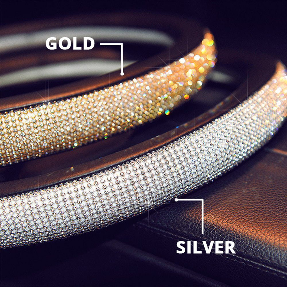 14-15 Inches Bling Diamond Car Steering Wheel Cover