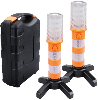 LED Traffic Warning Lights with Magnetic Base and Upright Stand