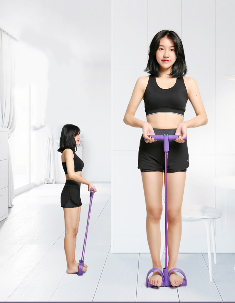  Indoor Exercise Equipment 4 Tube Pedal Puller Resistance Band