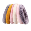 Women Girl 15 Inch Pink Winter Warm Fur Car Accessories Steering Wheel Covers 