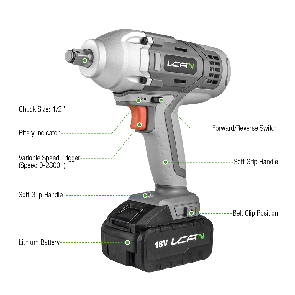 Electric Impact Wrench 20V Impact Wrench Variable Speed 400Nm Impact Wrench For Car Home